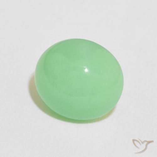 crisoprasa Verde claro natural de 4.56 ct, Ovalada, Translúcido