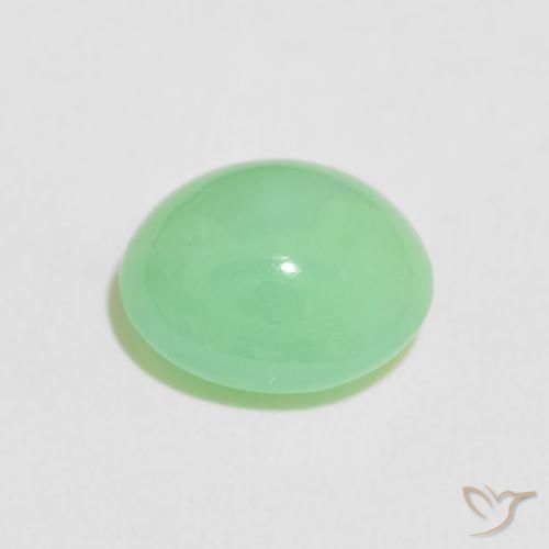 crisoprasa Verde claro natural de 4.56 ct, Ovalada, Translúcido