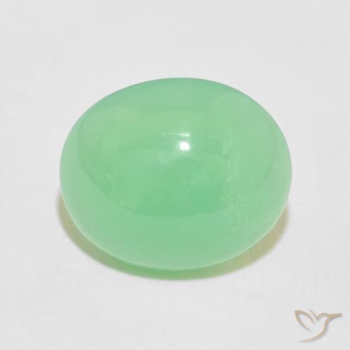 4.70ct Natural Verde amarillento pálido crisoprasa, Ovalada, Opaco