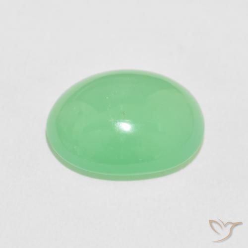 crisoprasa Verde amarillento pálido natural de 7.94 ct, Ovalada, Opaco