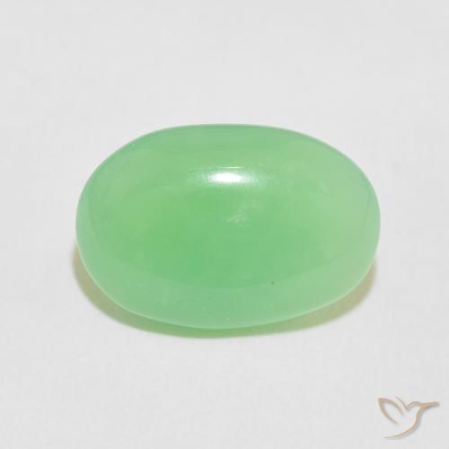 5.72ct Natural Verde amarillento crisoprasa, Ovalada, Opaco