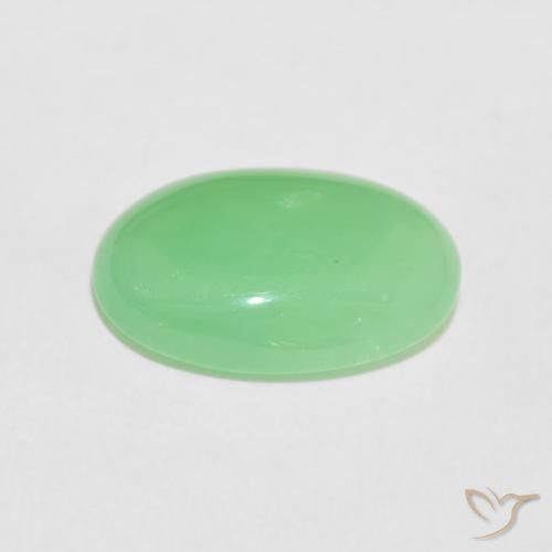 crisoprasa Verde amarillento natural de 5.72 ct, Ovalada, Opaco