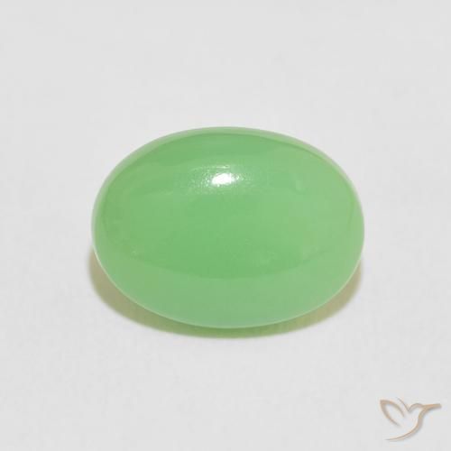 4.06ct Natural Verde amarillento crisoprasa, Ovalada, Opaco