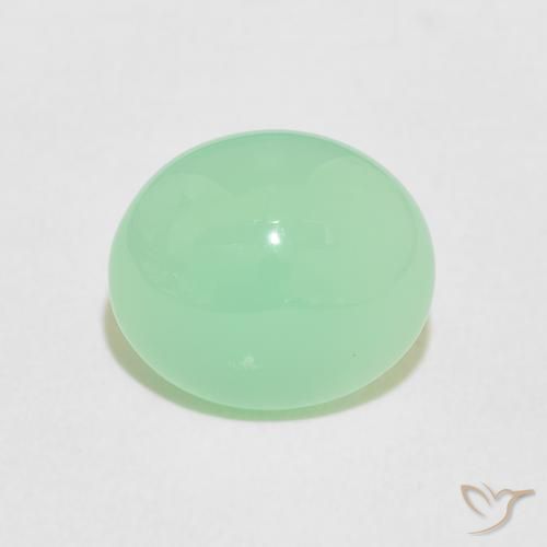 2.98ct Natural Verde helecho claro crisoprasa, Ovalada, Opaco