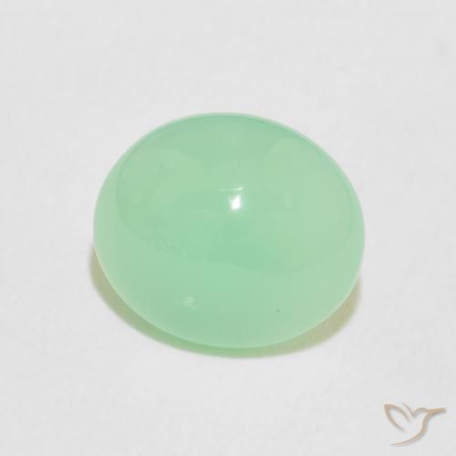 crisoprasa Verde helecho claro natural de 2.98 ct, Ovalada, Opaco