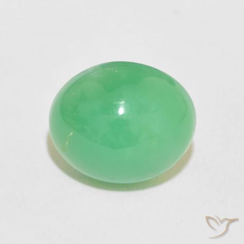 3.31ct Natural Verde trébol claro crisoprasa, Ovalada, Opaco