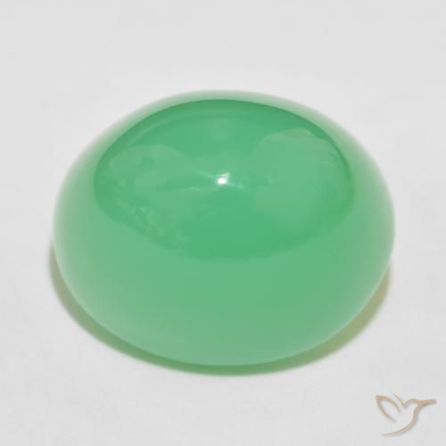 63.86ct Natural Verde amarillento crisoprasa, Ovalada, Opaco