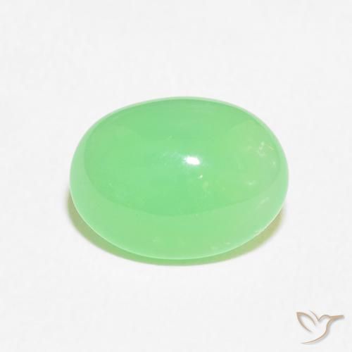 3.02ct Natural Verde claro crisoprasa, Ovalada, Opaco