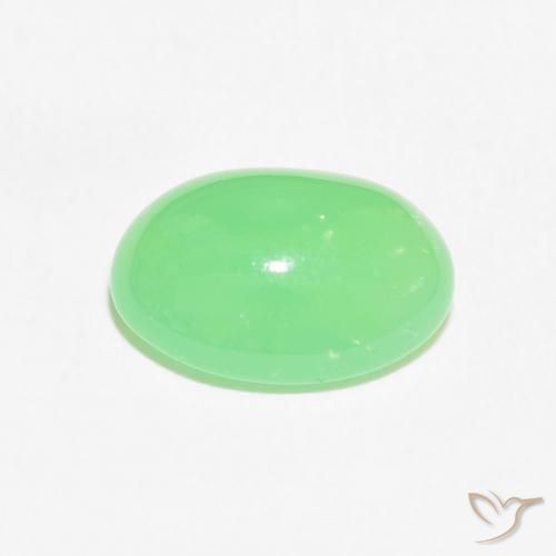 crisoprasa Verde claro natural de 3.02 ct, Ovalada, Opaco