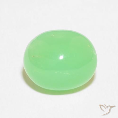 3.47ct Natural Verde amarillento pálido crisoprasa, Ovalada, Opaco