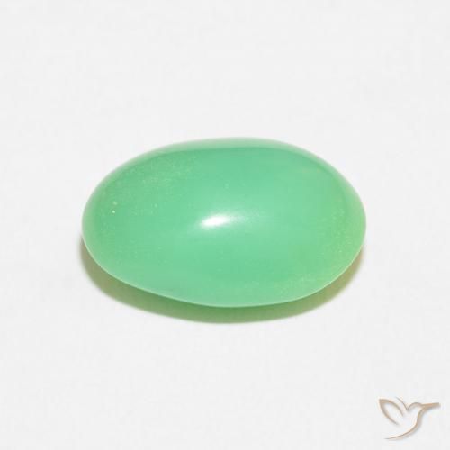 crisoprasa Verde amarillento pálido natural de 7.44 ct, Ovalada, Opaco