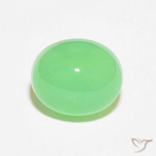 4.52ct Natural Verde claro crisoprasa, Ovalada, Opaco