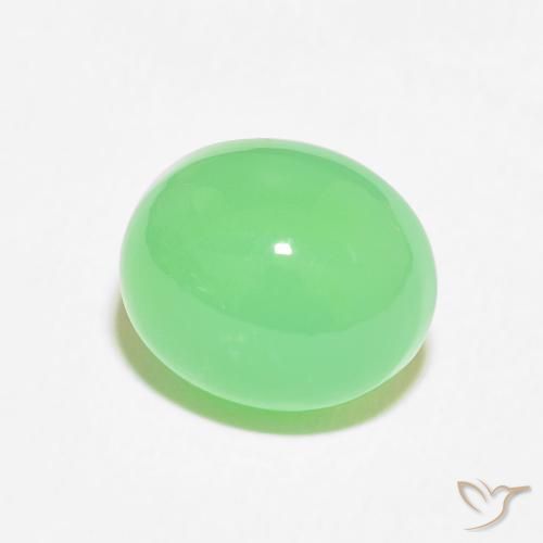 crisoprasa Verde claro natural de 4.52 ct, Ovalada, Opaco