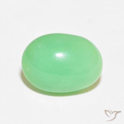 7.98ct Natural Verde trébol claro crisoprasa, Ovalada, Opaco