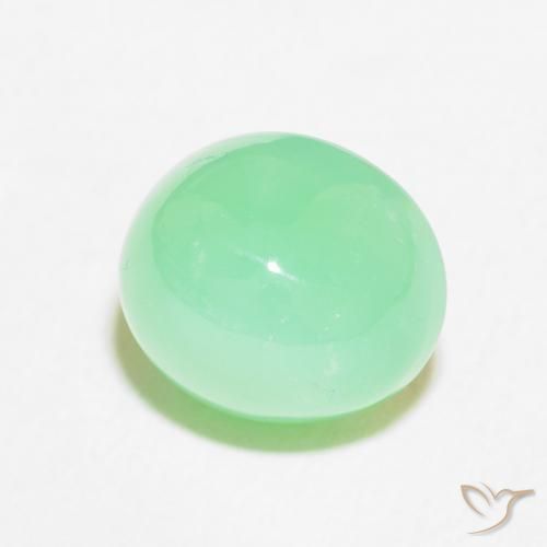 crisoprasa Verde helecho claro natural de 4.81 ct, Ovalada, Opaco