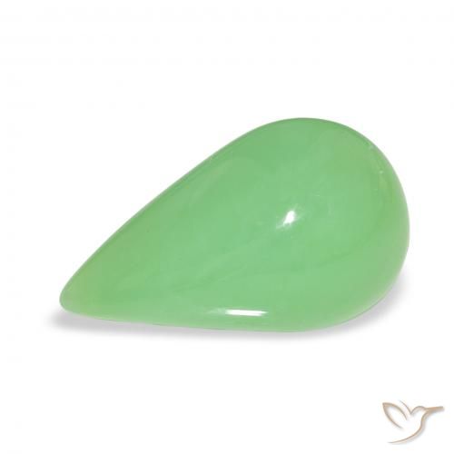 6.89ct Natural Verde vivo crisoprasa, En forma de pera, Opaco