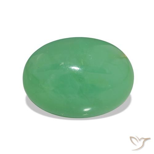 4.95ct Verde amarillento crisoprasa, Ovalada, Opaco