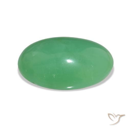 crisoprasa Verde amarillento natural de 4.95 ct, Corte Óvalo, Opaco