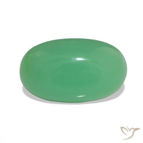 3.60ct Verde trébol crisoprasa, Ovalada, Opaco