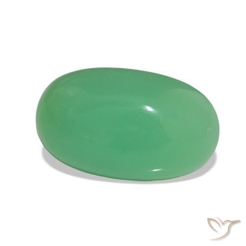 Crisoprasa verde natural de 3,60 ct, corte óvalo, opaco