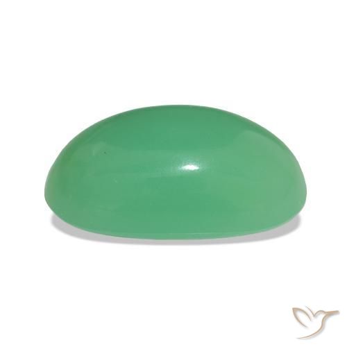 Crisoprasa verde natural de 3,60 ct, corte óvalo, opaco
