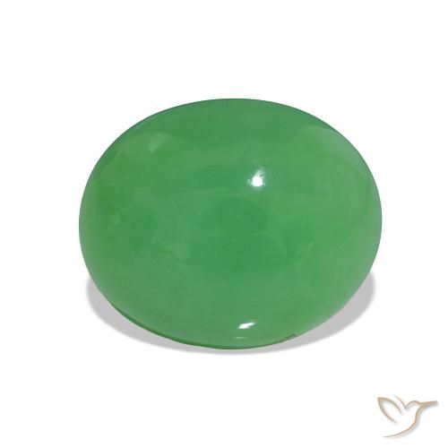 3.50ct Verde amarillento crisoprasa, Ovalada, Opaco