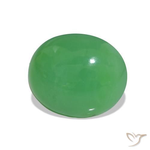 crisoprasa Verde amarillento natural de 3.50 ct, Corte Óvalo, Opaco