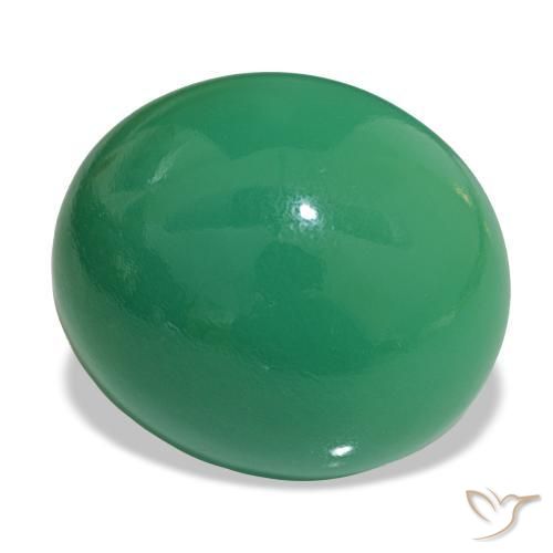 Crisoprasa Verde cálido natural de 21.75 ct, Corte Óvalo, Opaco