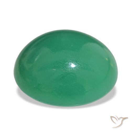 Crisoprasa Verde cálido natural de 21.75 ct, Corte Óvalo, Opaco