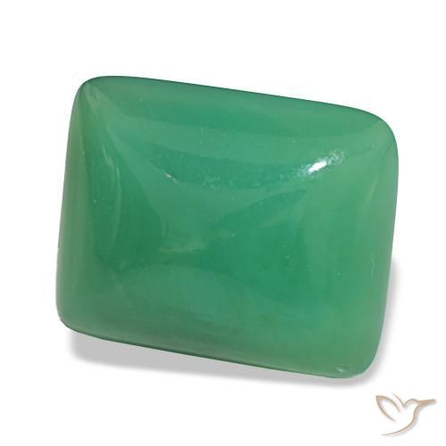crisoprasa Verde medio natural de 12.08 ct, Corte Baguette, Opaco
