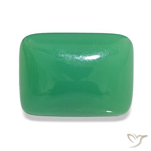 8.79ct Verde albahaca claro crisoprasa, Corte Baguette, Opaco