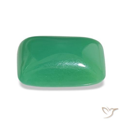 Crisoprasa Verde albahaca claro natural de 8.79 ct, Corte Baguette, Opaco