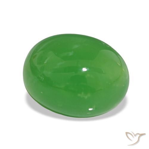 Crisoprasa Verde vivo natural de 5.19 ct, Corte Óvalo, Opaco