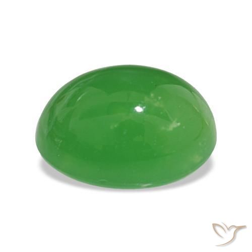 Crisoprasa Verde vivo natural de 5.19 ct, Corte Óvalo, Opaco