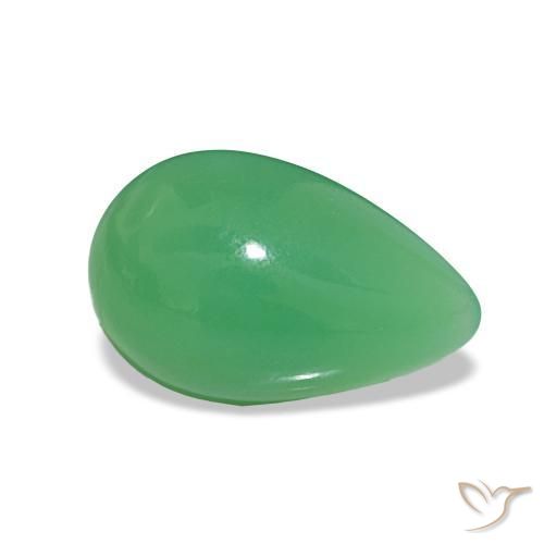 Crisoprasa Verde trébol natural de 2.34 ct, En forma de pera, Opaco