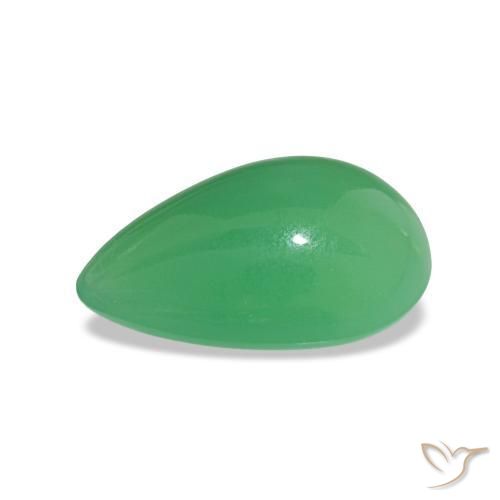 Crisoprasa Verde trébol natural de 2.34 ct, En forma de pera, Opaco