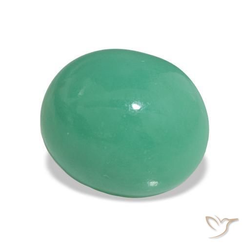 crisoprasa Verde medio natural de 3.55 ct, Corte Óvalo, Opaco