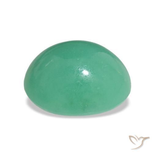 crisoprasa Verde medio natural de 3.55 ct, Corte Óvalo, Opaco
