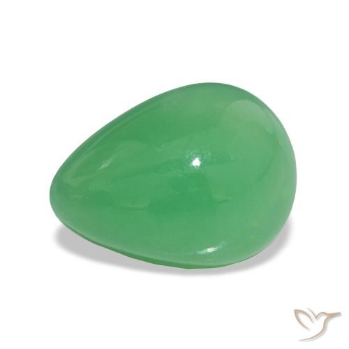 crisoprasa Verde medio natural de 2.30 ct, En forma de pera, Opaco