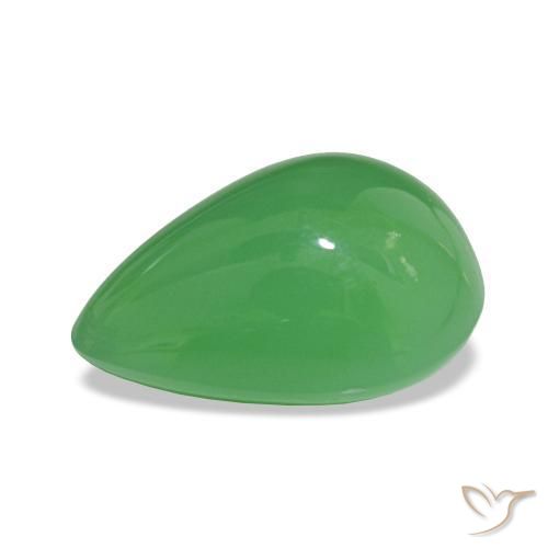 crisoprasa Verde medio natural de 3.65 ct, En forma de pera, Opaco