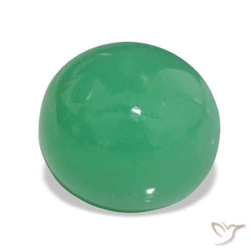crisoprasa Verde albahaca claro natural de 6.80 ct, Corte Óvalo, Opaco