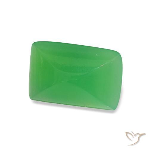 Crisoprasa Verde medio natural de 1.43 ct, Corte Baguette, Opaco