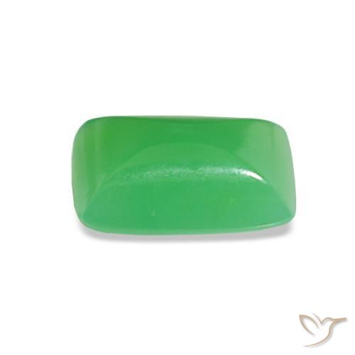 Crisoprasa Verde medio natural de 1.43 ct, Corte Baguette, Opaco