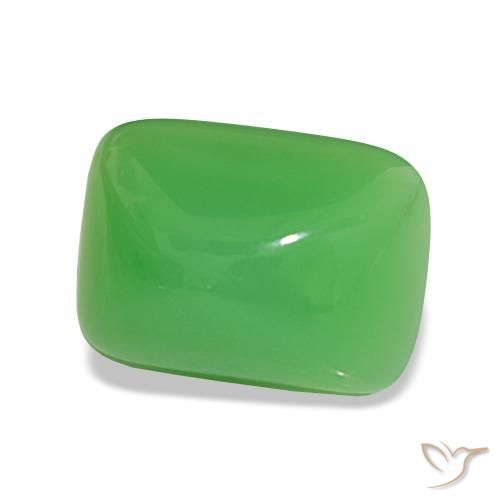 Crisoprasa Verde claro natural de 8.28 ct, Corte Baguette, Opaco