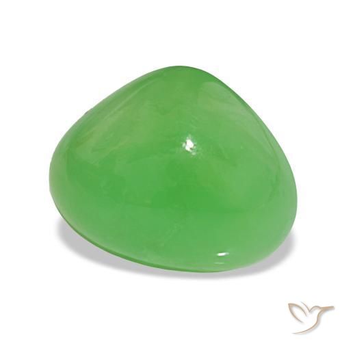 Crisoprasa verde natural de 5,80 ct, en forma de pera, opaco