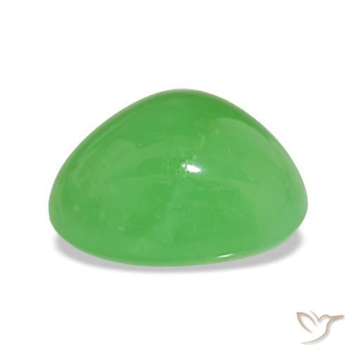 Crisoprasa verde natural de 5,80 ct, en forma de pera, opaco