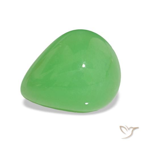 2.93ct Verde vivo crisoprasa, En forma de pera, Opaco