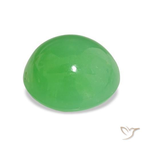 Crisoprasa Verde eléctrico natural de 7.50 ct, Corte Óvalo, Opaco