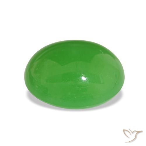 Crisoprasa Verde vivo natural de 5.02 ct, Corte Óvalo, Opaco