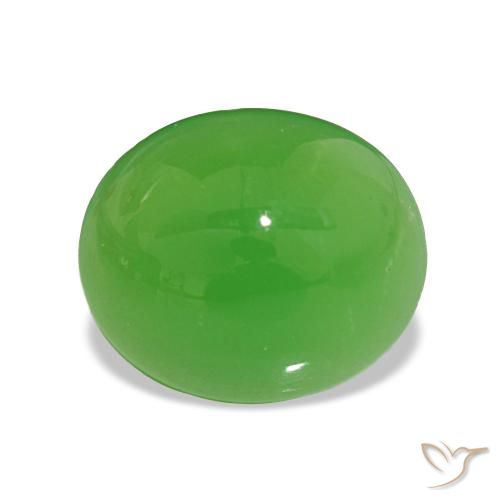 2.80ct Verde vivo crisoprasa, Ovalada, Opaco
